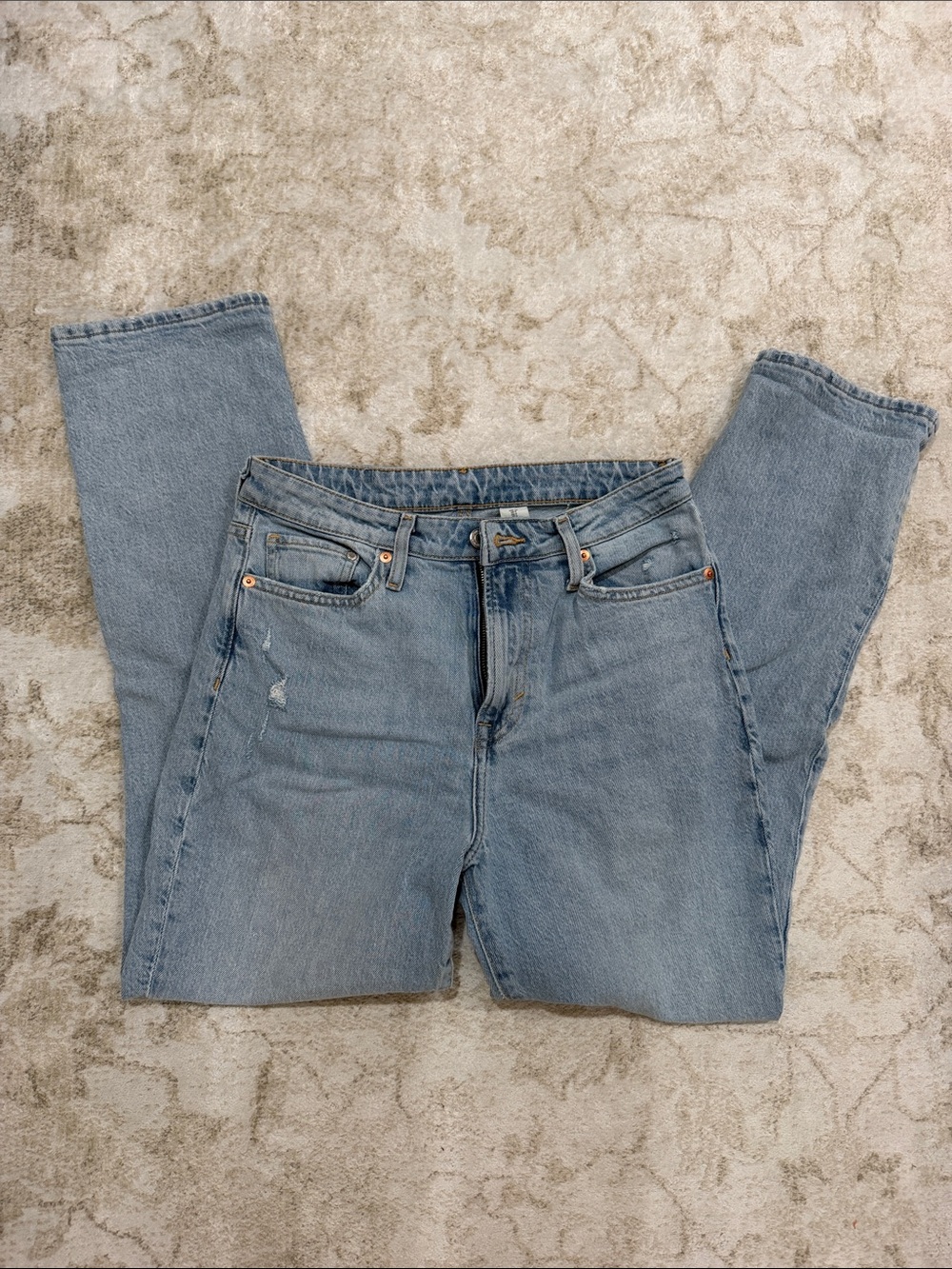 &Denim Classic Light Blue Women's Straight-Leg Jeans
